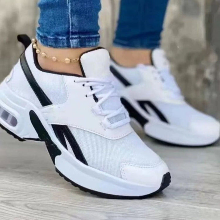 Women’s Sneakers – Breathable Mesh – Cushioned Sole – Lace-Up Low-Top Athletic Fit