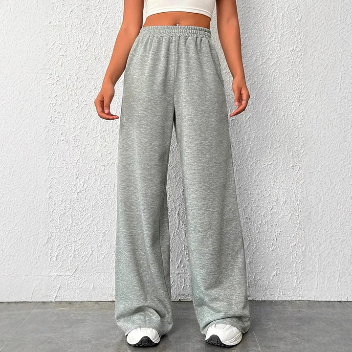 Women’s Wide-Leg Sweatpants – Cotton Blend – Elastic Waist – Relaxed Casual Fit