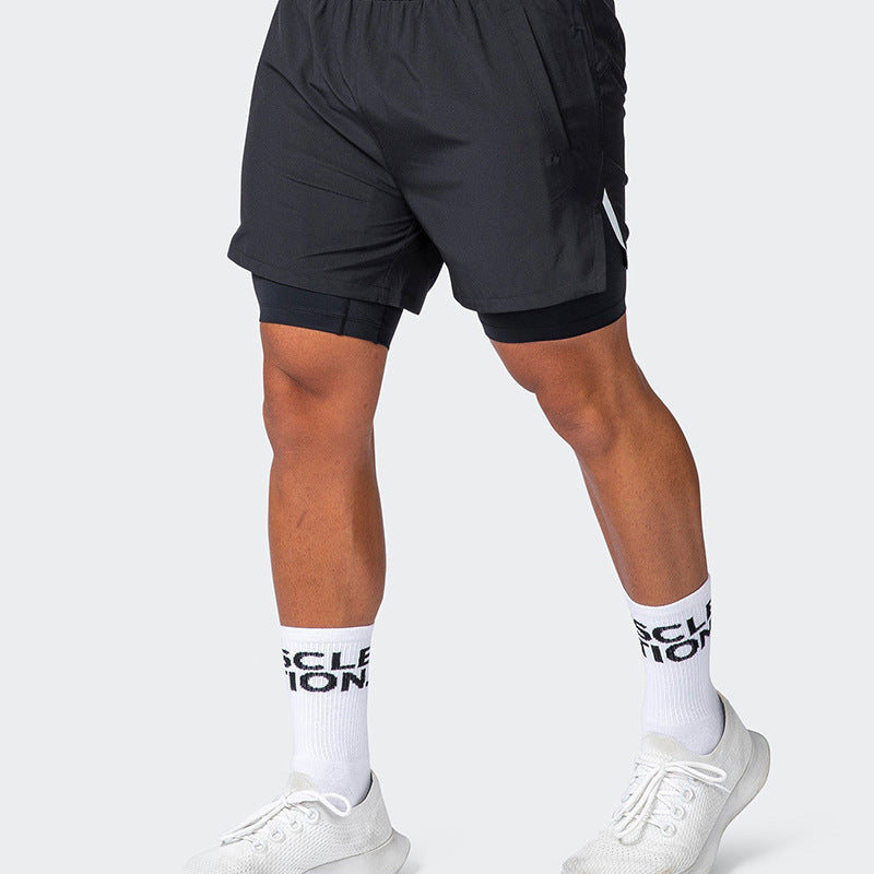 Men’s Athletic Shorts - Slim Fit - Dual Layer - Stretch Liner