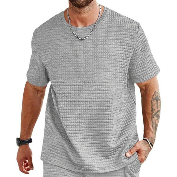 Men’s T-Shirt – Relaxed Fit – Textured Fabric – Crew Neck Casual