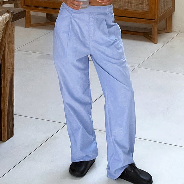Women’s Wide-Leg Pants – High Waist – Pleated Front