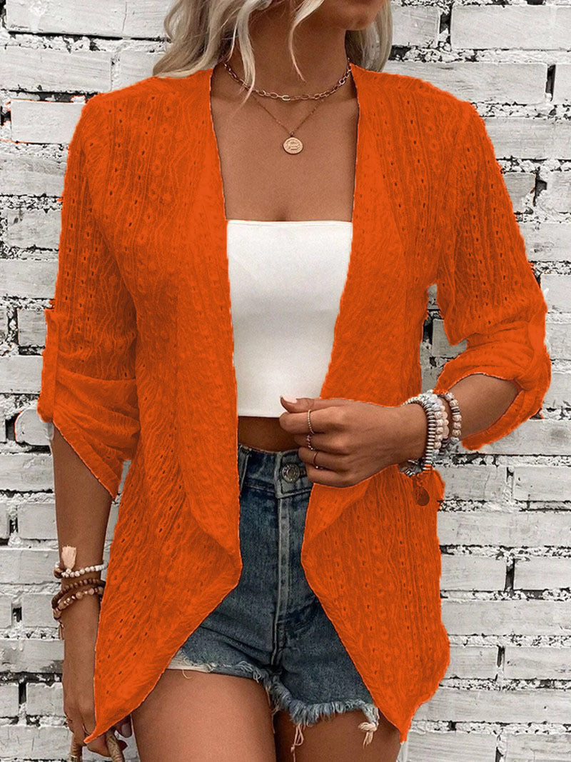 Women’s Cardigan – Crochet Knit – Relaxed Fit – Open Front – Lightweight Boho Layer