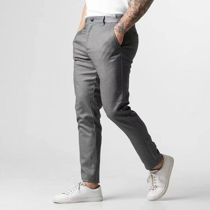 Men’s Slim Fit Pants - Tapered Leg - Cotton Blend - Full Length - Casual Everyday Wear