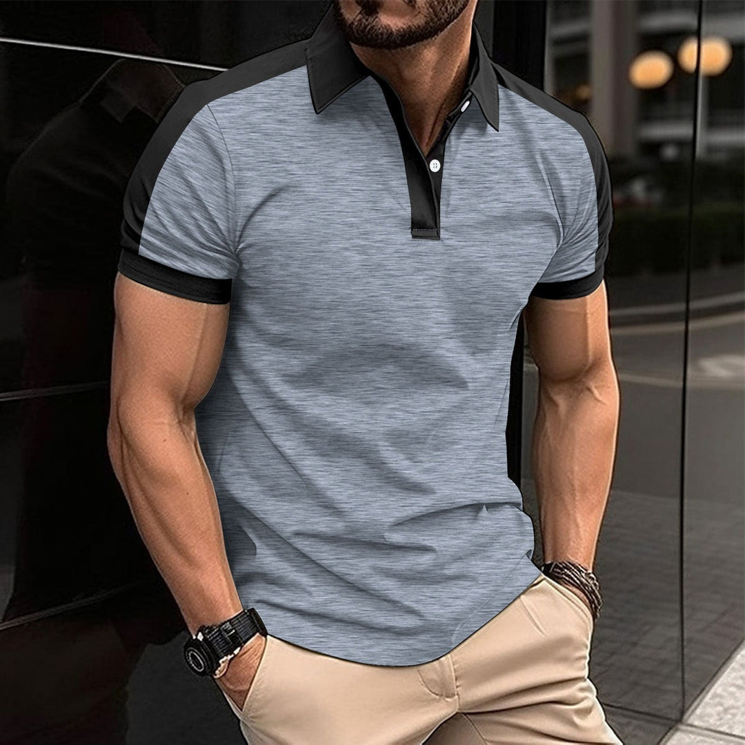 Men’s Polo Shirt – Slim Fit – Contrast Collar & Sleeve – Soft Natural Fibers