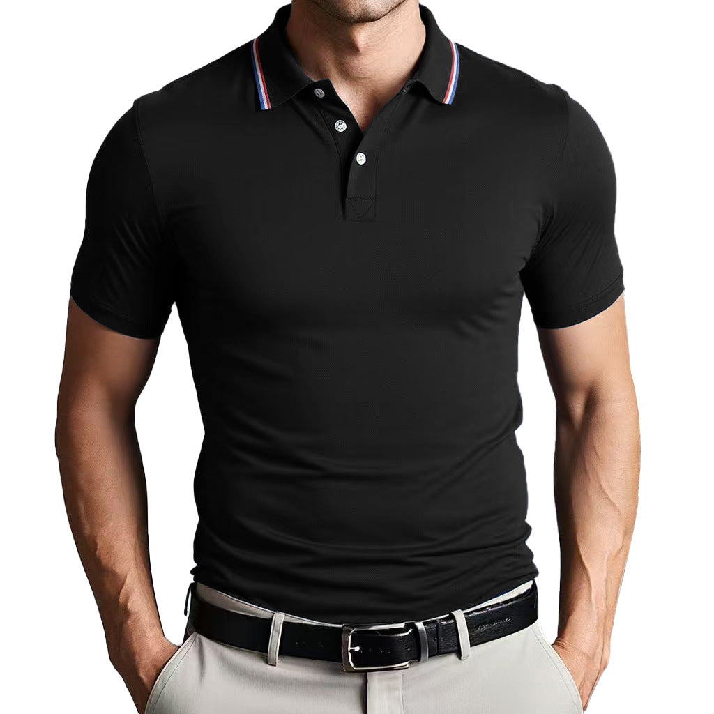 Men’s Polo Shirt - Slim Fit - Breathable Blend - Short Sleeve Modern Collar