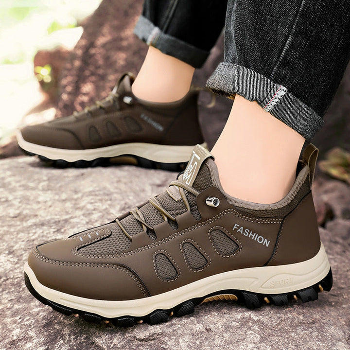 Men’s Hiking Shoes – Breathable Mesh – Synthetic Leather – Rugged Grip Trail Sole