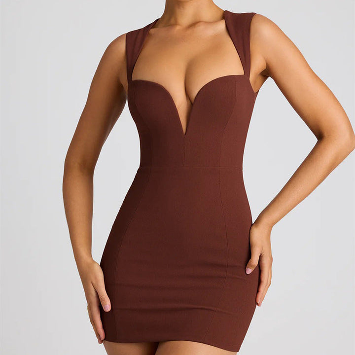 Women’s Bodycon Dress – Stretch Fabric – Sleeveless – Sweetheart Neckline – Slim Fit