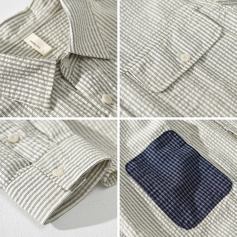 Men’s Button-Up Shirt – Lightweight Cotton – Relaxed Fit – Long Sleeve Casual