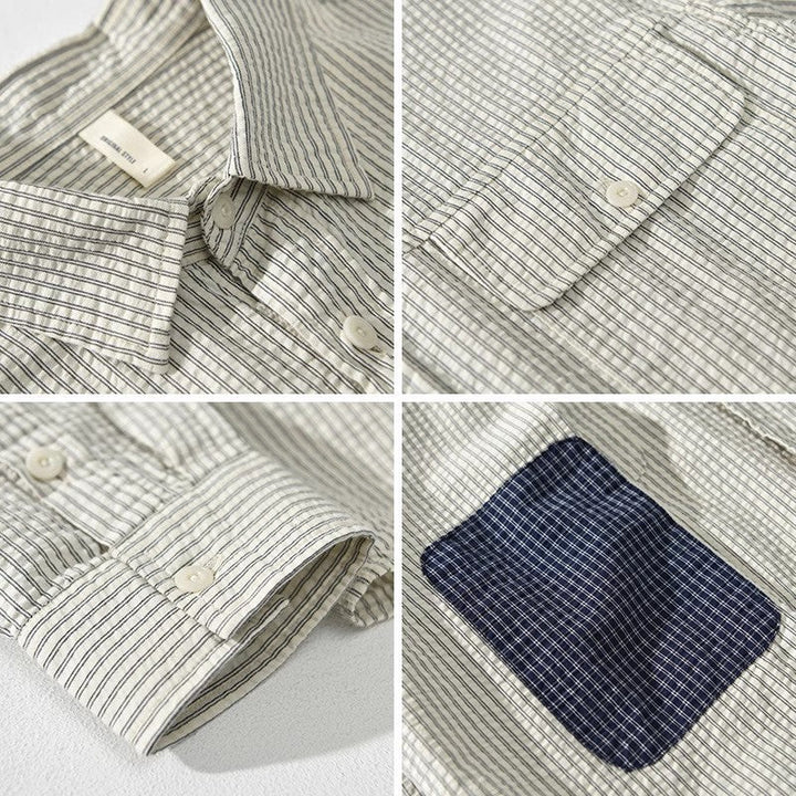 Men’s Button-Up Shirt – Lightweight Cotton – Relaxed Fit – Long Sleeve Casual