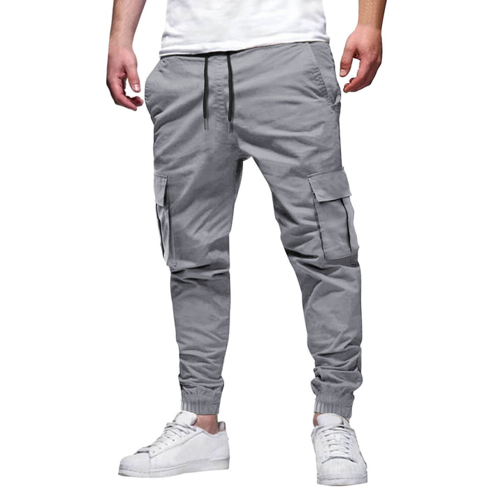 Men’s Cargo Jogger Pants – Slim Fit – Stretch Cotton – Elastic Waist & Ankle Cuffs