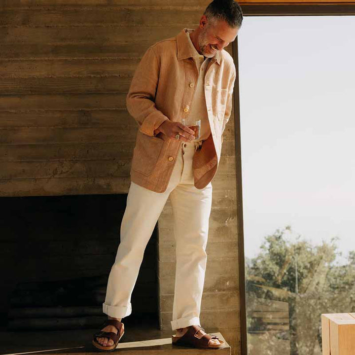 Men’s Shirt Jacket - Relaxed Fit - Breathable Blend - Button-Up with Patch Pockets