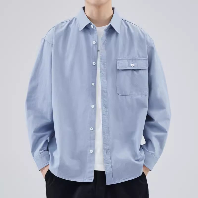 Men’s Button-Down Shirt - 100% Cotton - Relaxed Fit - Long Sleeve Casual Style