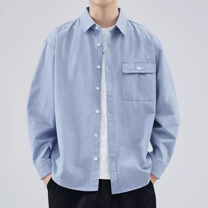 Men’s Button-Down Shirt - 100% Cotton - Relaxed Fit - Long Sleeve Casual Style