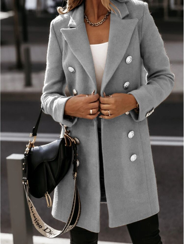 Women’s Blazer Coat - Tailored Fit - Wool - Double-Breasted - Suit Collar