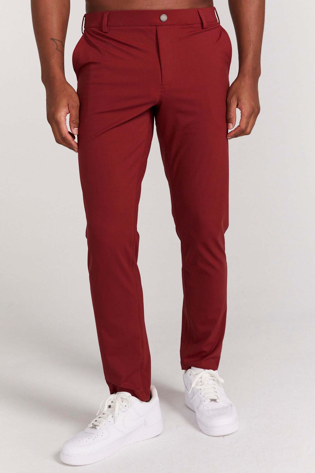 Men’s Slim Fit Pants - Full Length - Soft Breathable Fabric - Rear Pockets - Casual Style