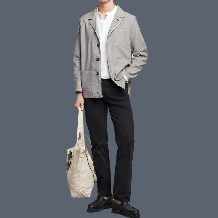 Men’s Jacket – Regular Fit – Breathable Blend – Single-Breasted Smart Casual Style