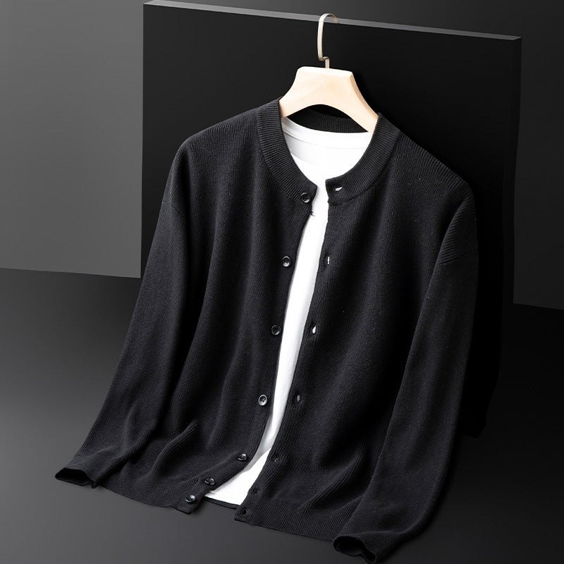 Men’s Cardigan - 100% Knit Cotton - Slim Fit - Button Front - Ribbed Hem & Cuffs