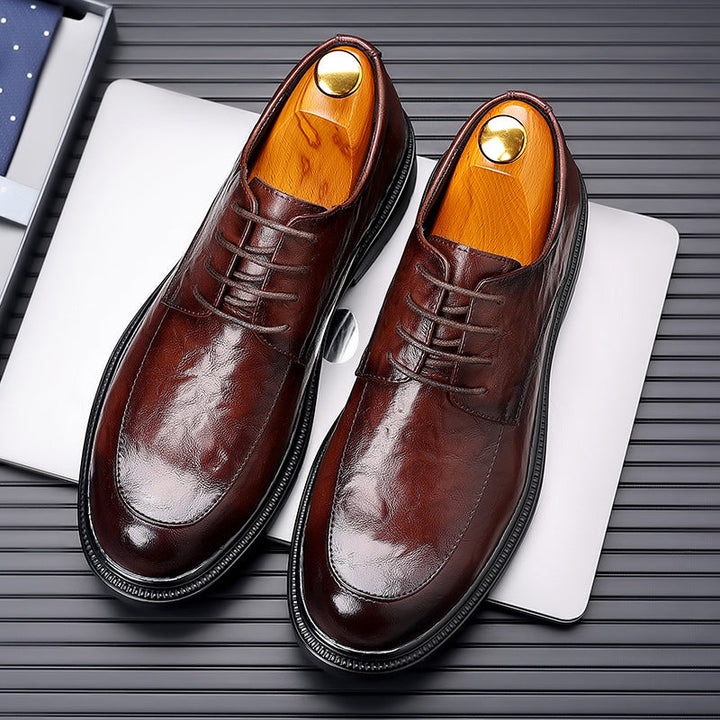 Men’s Dress Shoes - Leather Hand-Grained - Oxford Style - Closed Lacing Formal Fit