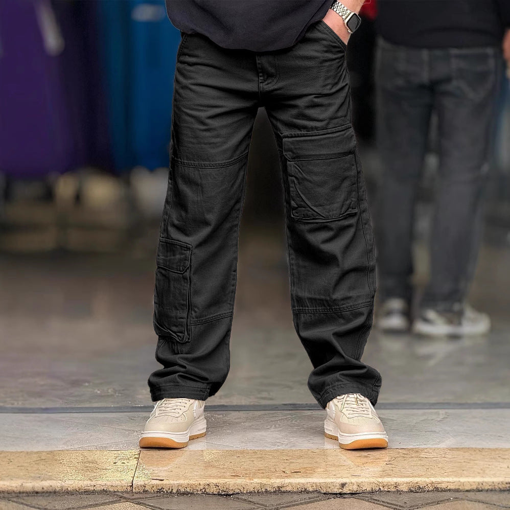 Men's Cargo Pants – Relaxed Fit – Natural Fibers – Full Length – Utility Pocket Design