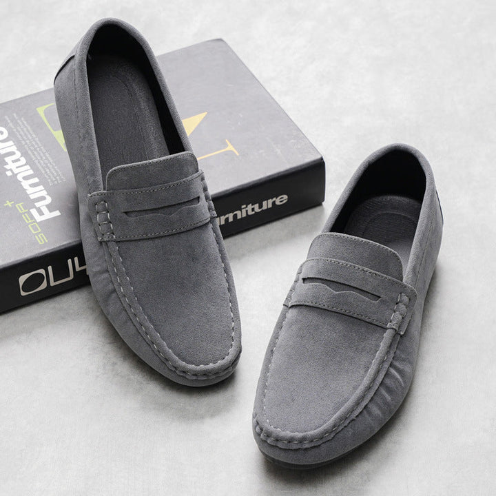 Men’s Loafers - Suede Slip-On - Moc Toe Design - Casual Comfort Fit