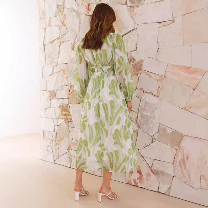 Women’s Maxi Dress - Lightweight Fabric - Relaxed Fit - Long Sleeve Elegant Style
