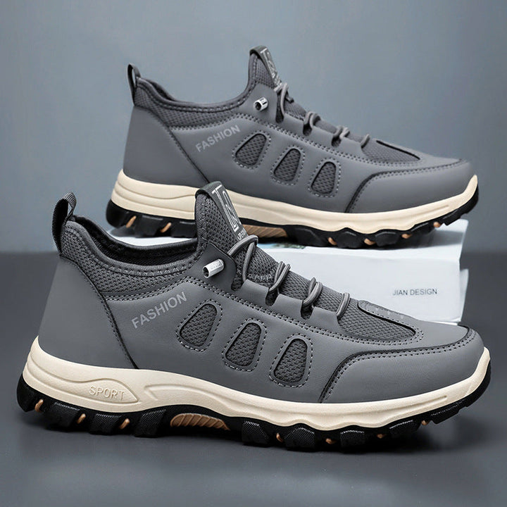 Men’s Hiking Shoes – Breathable Mesh – Synthetic Leather – Rugged Grip Trail Sole