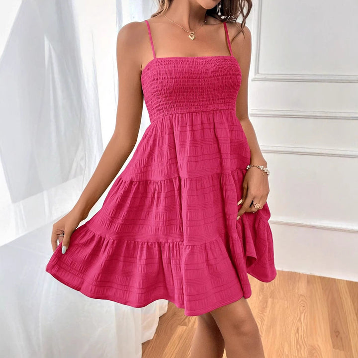 Women’s Tiered Dress – Smocked Bodice – Spaghetti Straps – Lightweight Flowy Fit