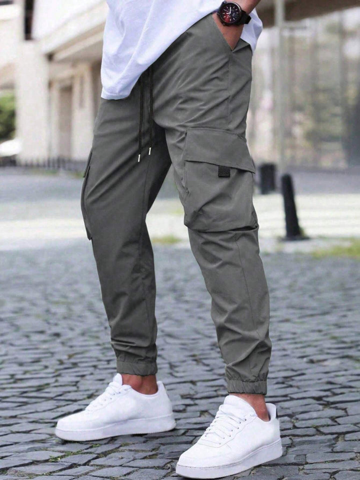Men’s Cargo Jogger Pants - Cotton Blend - Relaxed Fit - Drawstring Waist - Elastic Cuffs