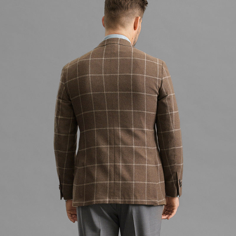 Men’s Blazer - Tailored Fit - Windowpane Check - Single-Breasted Formal Wear