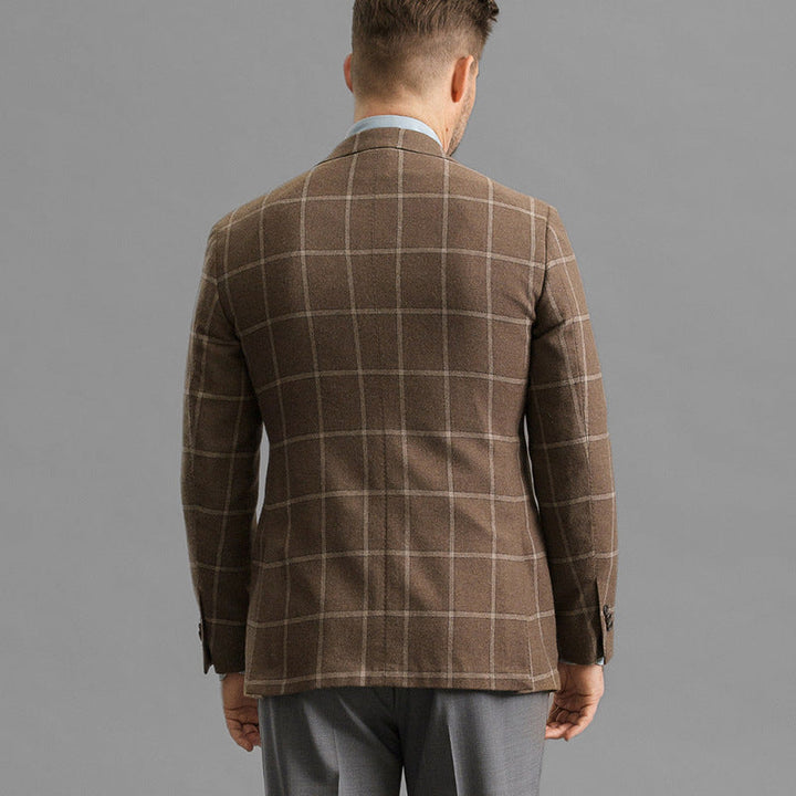 Men’s Blazer - Tailored Fit - Windowpane Check - Single-Breasted Formal Wear