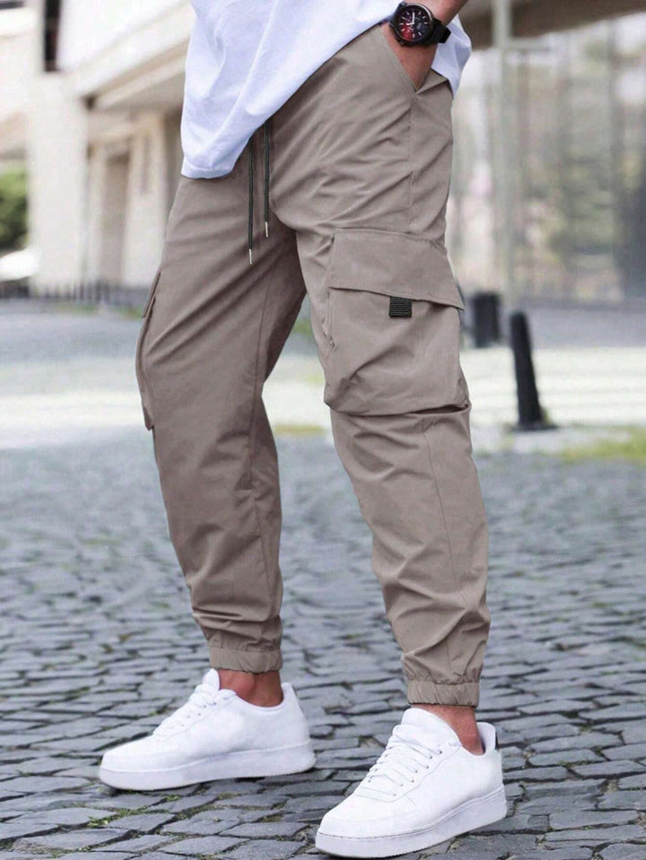 Men’s Cargo Jogger Pants - Cotton Blend - Relaxed Fit - Drawstring Waist - Elastic Cuffs