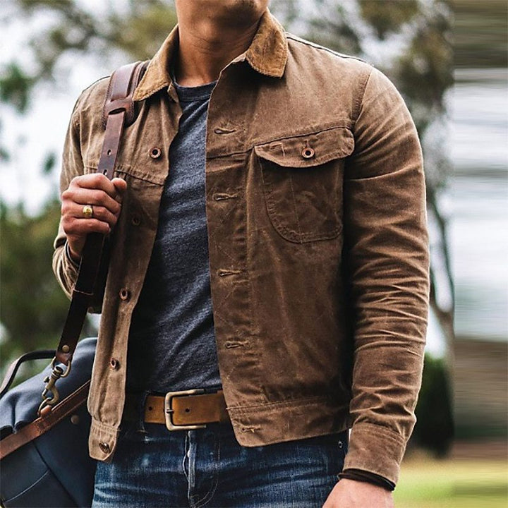 Men's Vintage Jacket - Rugged Design - Classic Button Closure - Outdoor Wear