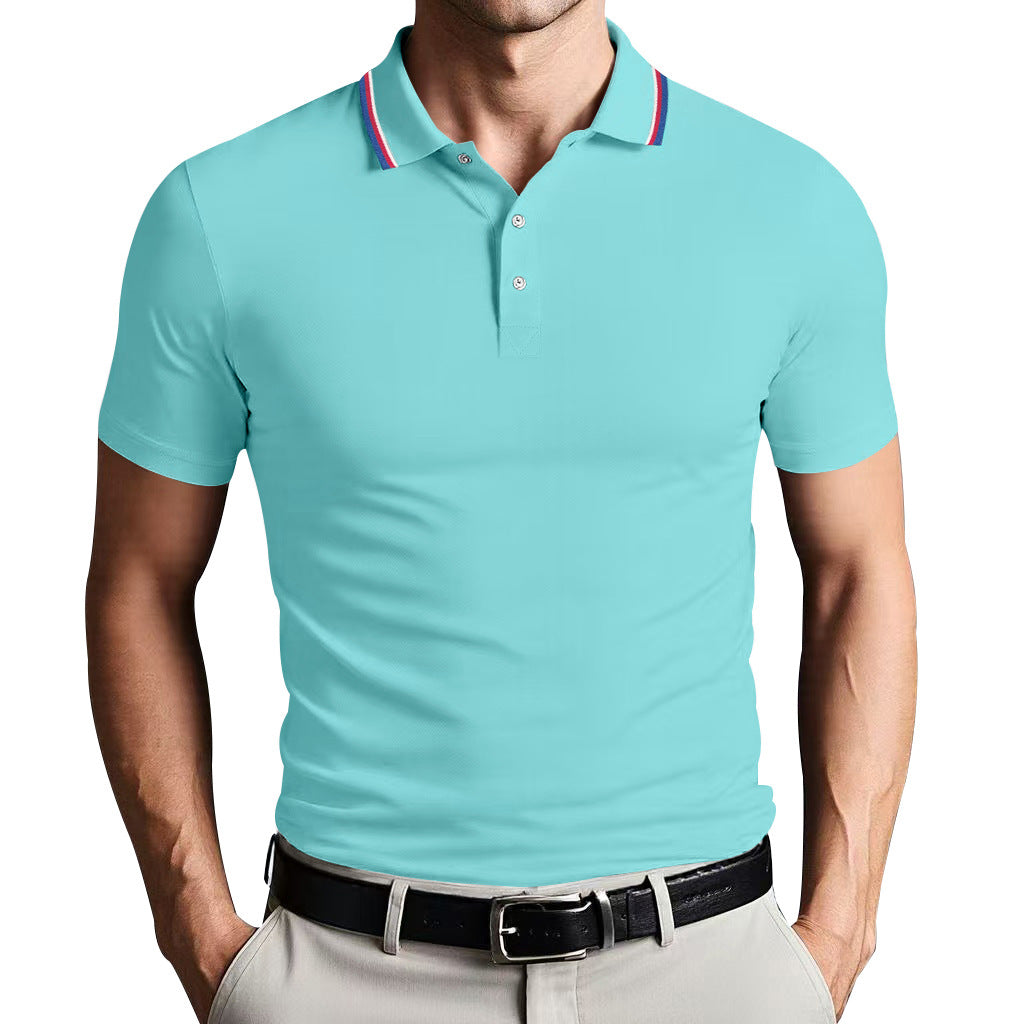 Men’s Polo Shirt - Slim Fit - Breathable Blend - Short Sleeve Modern Collar
