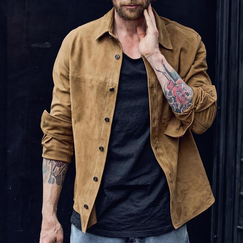 Men’s Casual Shirt - Relaxed Fit - Soft Touch Fabric - Long Sleeve Button-Down Style