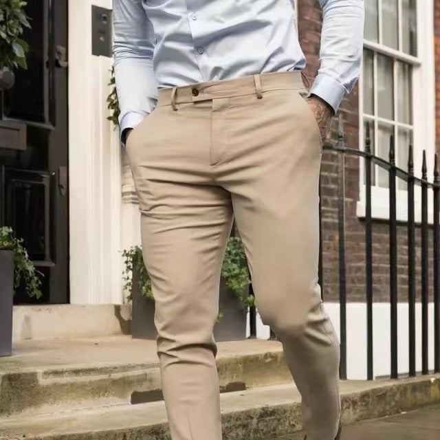 Men’s Trousers – Slim Fit – Cotton Blend – Tapered Leg – Business Casual Wear