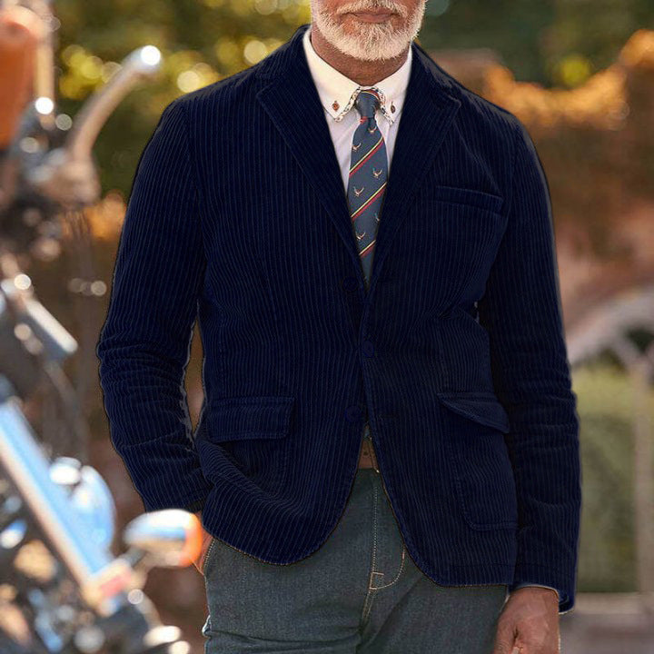 Men’s Blazer – Tailored Fit – Ribbed Texture – Semi-Formal Structured Design