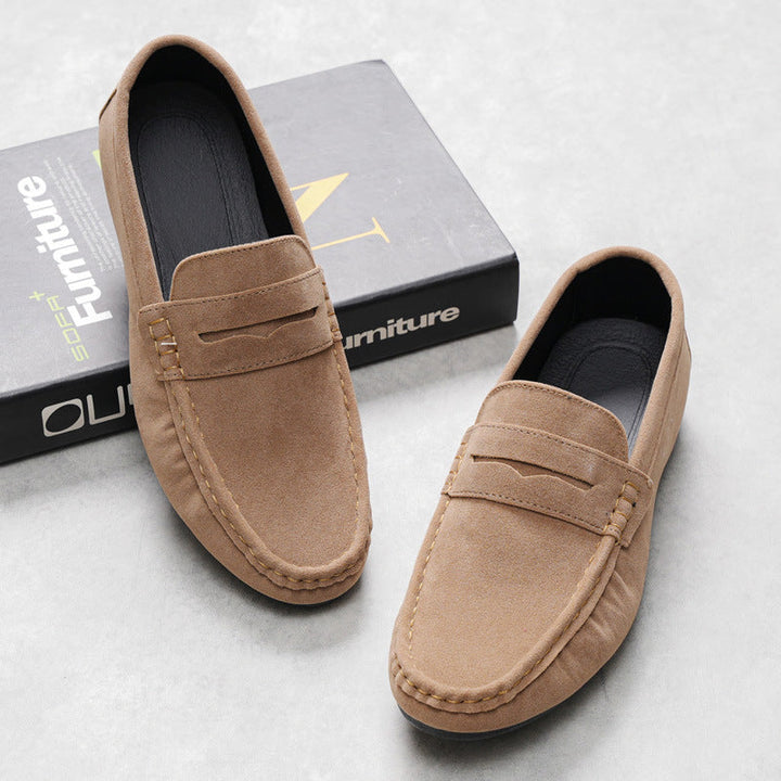 Men’s Loafers - Suede Slip-On - Moc Toe Design - Casual Comfort Fit