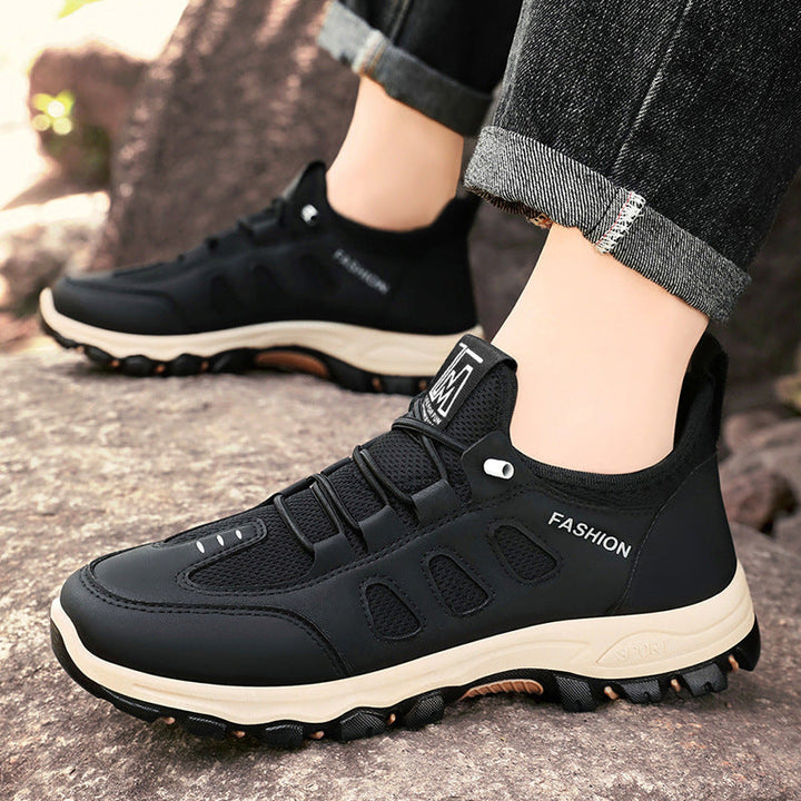 Men’s Hiking Shoes – Breathable Mesh – Synthetic Leather – Rugged Grip Trail Sole