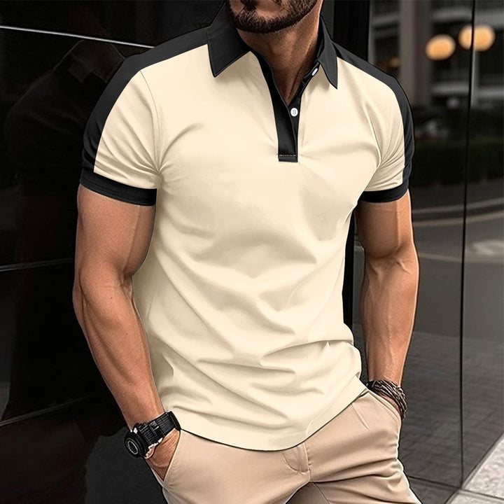 Men’s Polo Shirt – Slim Fit – Contrast Collar & Sleeve – Soft Natural Fibers