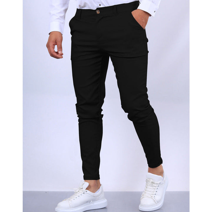 Men’s Tailored Trousers – Slim Fit – Tapered Leg – Stretch Fabric – Smart Casual Office Wear
