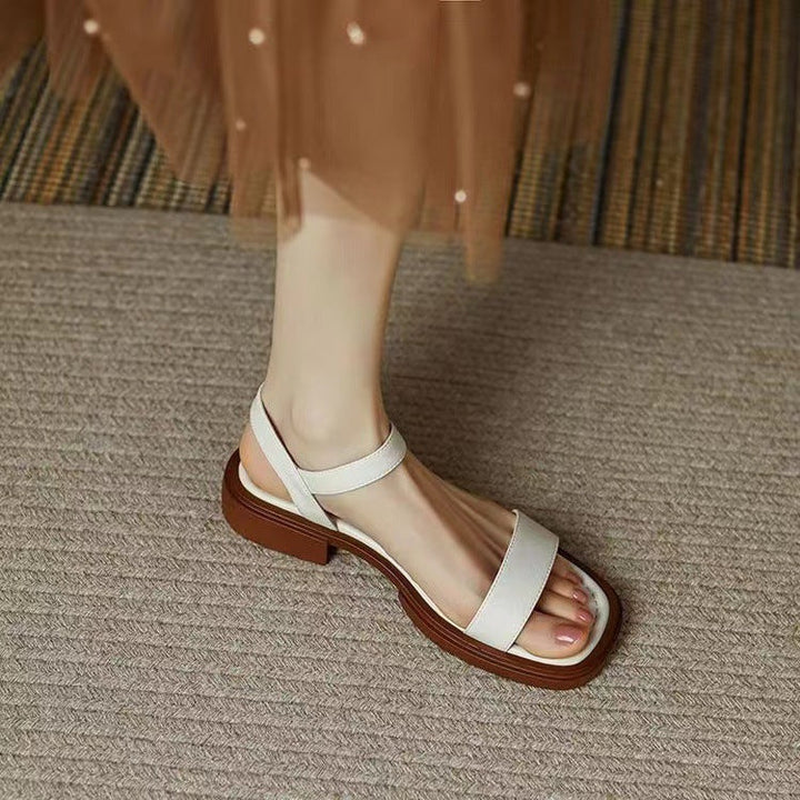 Women’s Flat Sandals – Thick Sole – Open Toe – Adjustable Strap – Casual Comfort Fit