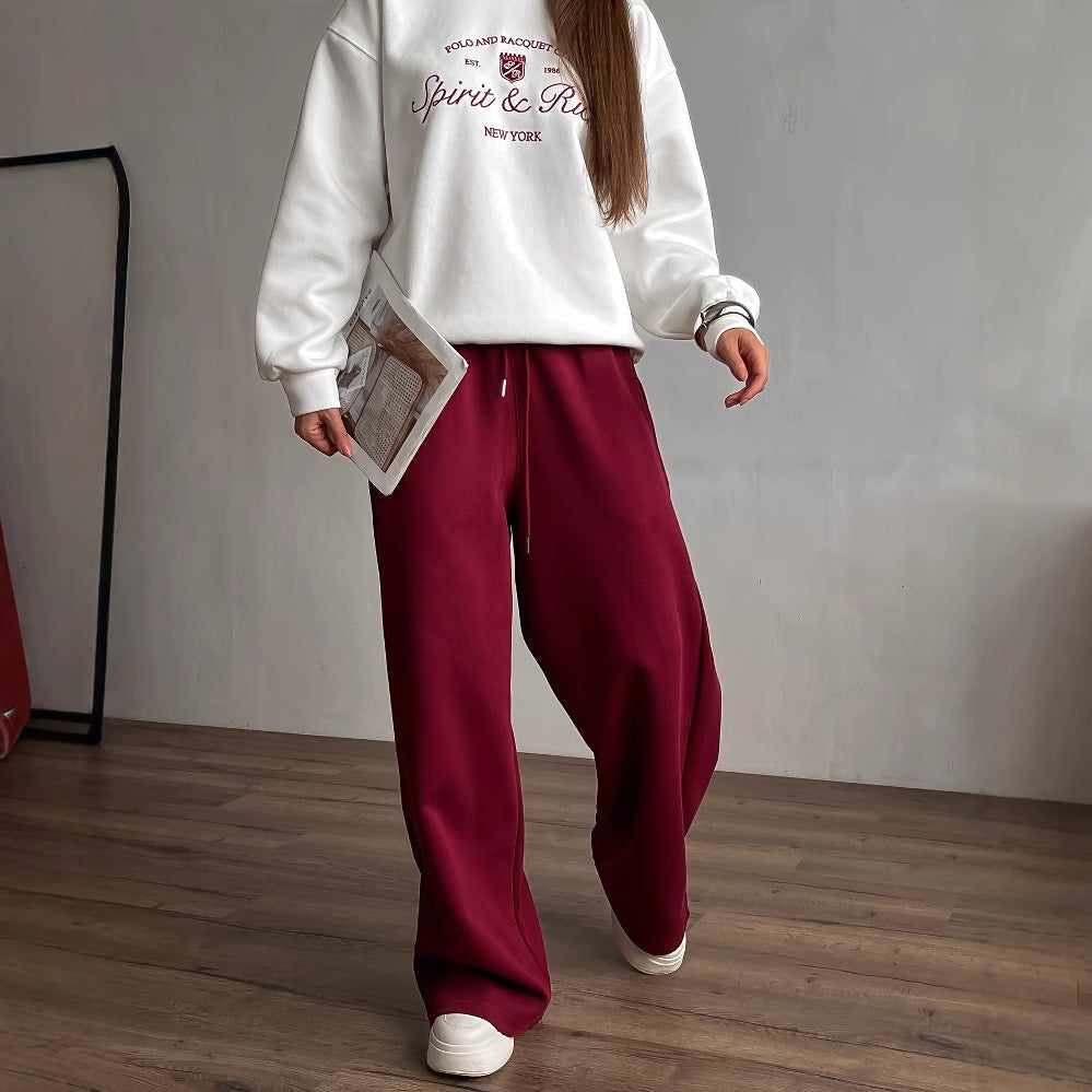 Women’s Pullover Sweatshirt - Oversized Fit - Cotton Blend - Embroidered Logo - Casual Wear