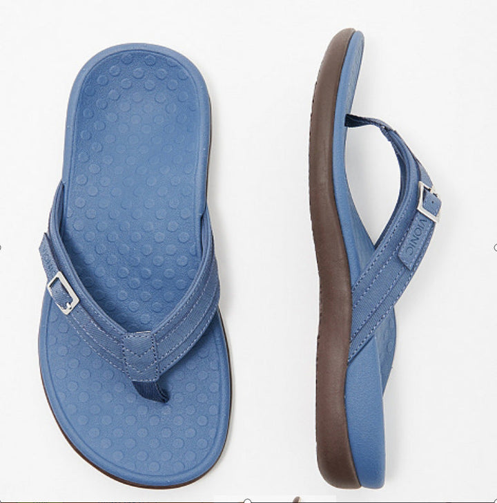 Women’s Flat Sandals – Thong Style – Cushioned Sole – Adjustable Buckle Straps
