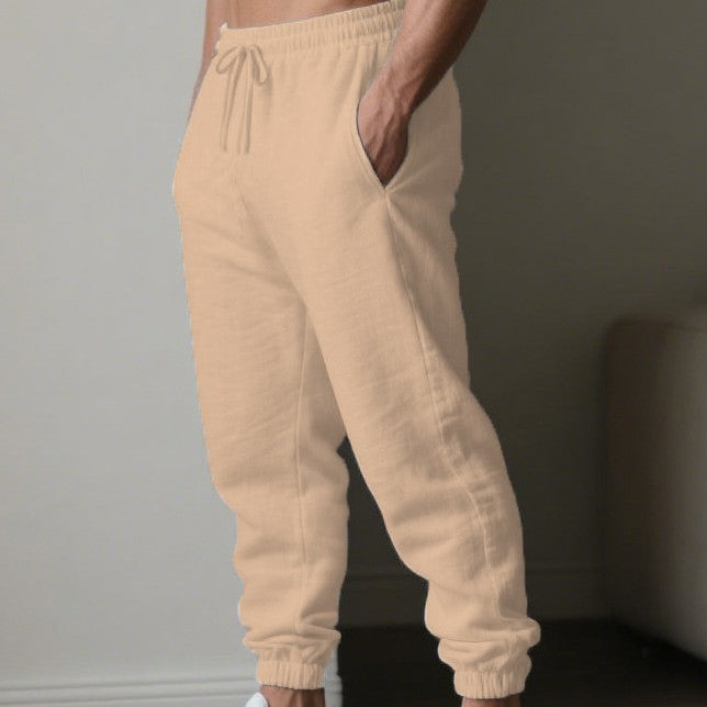 Men's Casual Pants - Relaxed Fit - Elastic Waist - Tapered Leg Design