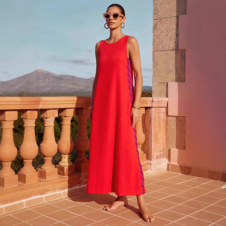 Women’s Maxi Dress - Sleeveless Relaxed Fit - Round Neck - Lightweight Casual Style