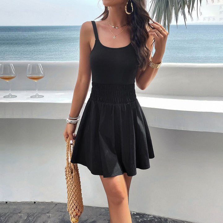 Women’s Dress – Sleeveless Scoop Neck – Elastic Waist – Lightweight A-Line Skirt