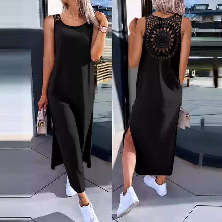 Women’s Maxi Dress – Relaxed Fit – Lace Back – Sleeveless