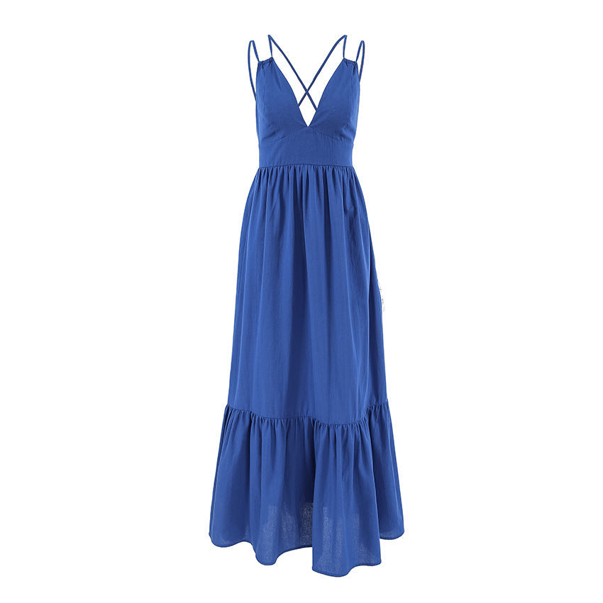 Women’s Maxi Dress – Empire Waist – Sleeveless V-Neck – Lightweight Flowy Fit