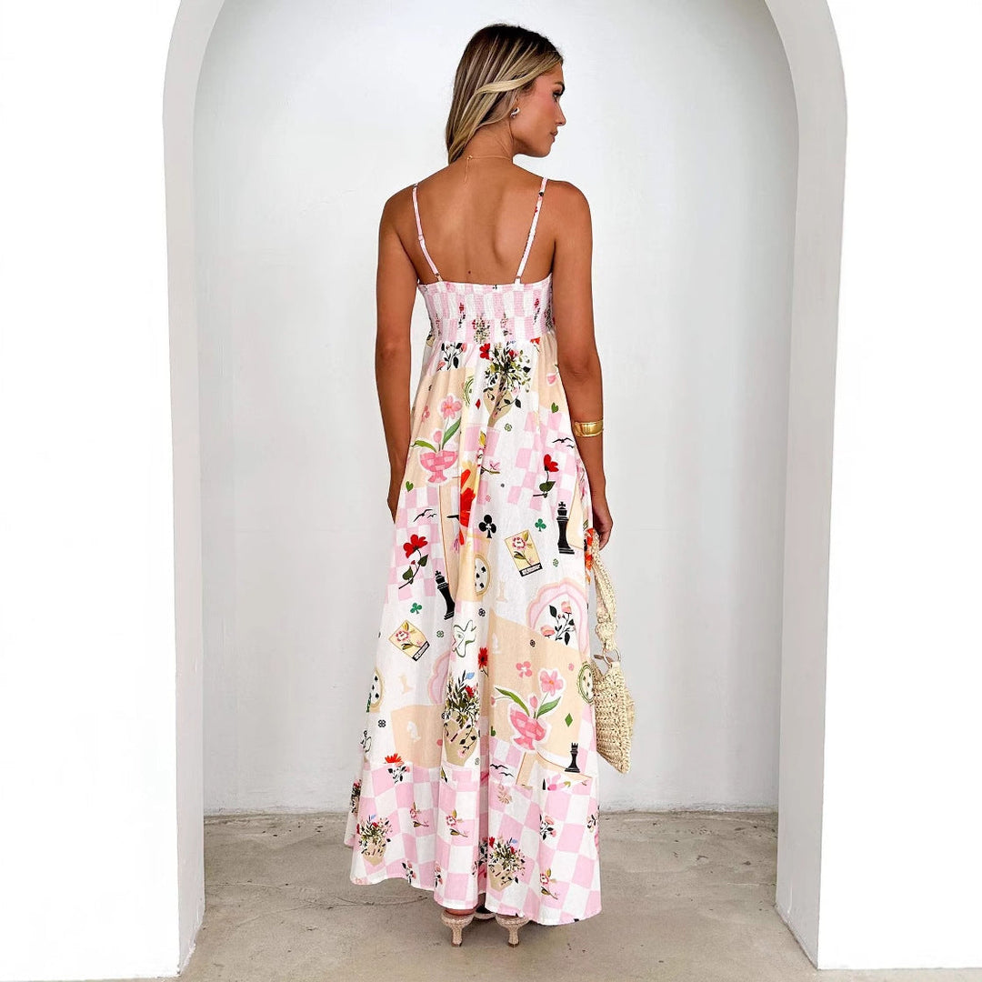 Women’s Maxi Dress – Smocked Back – Spaghetti Strap – Lightweight Flowing Fit