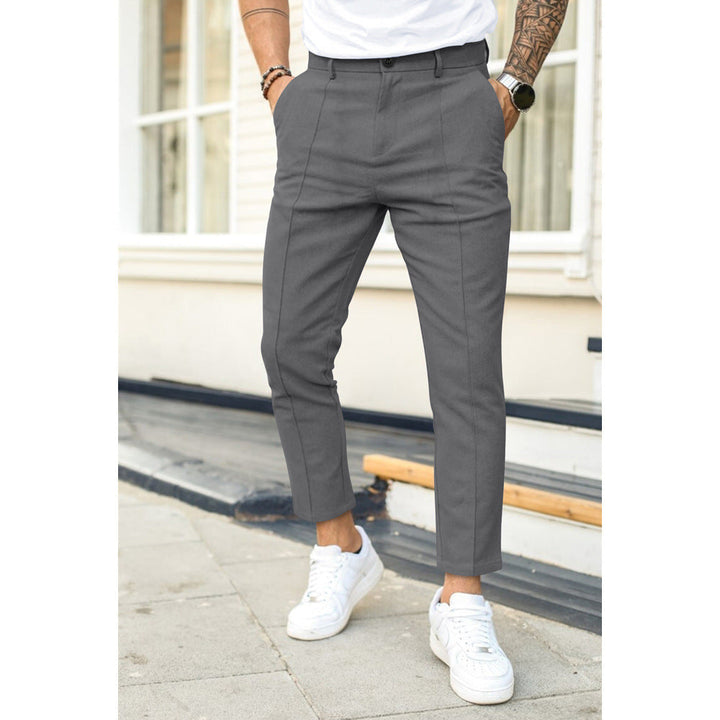 Men’s Casual Trousers - Slim Fit - Double Pleated Front - Ankle Length - Belt Loop Waist